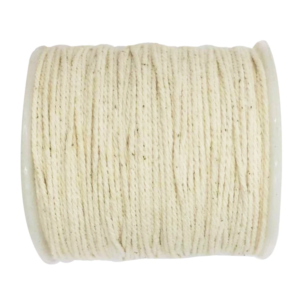 100 Meters 1mm Natural Cotton Twisted Cord Rope Craft Macrame Artisan String
