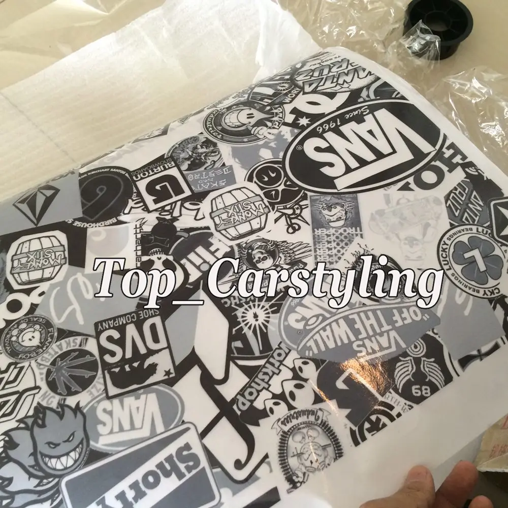 vans stickerbomb sticker bomb black white  car wrap decal stickers JDM SAKTE (4)