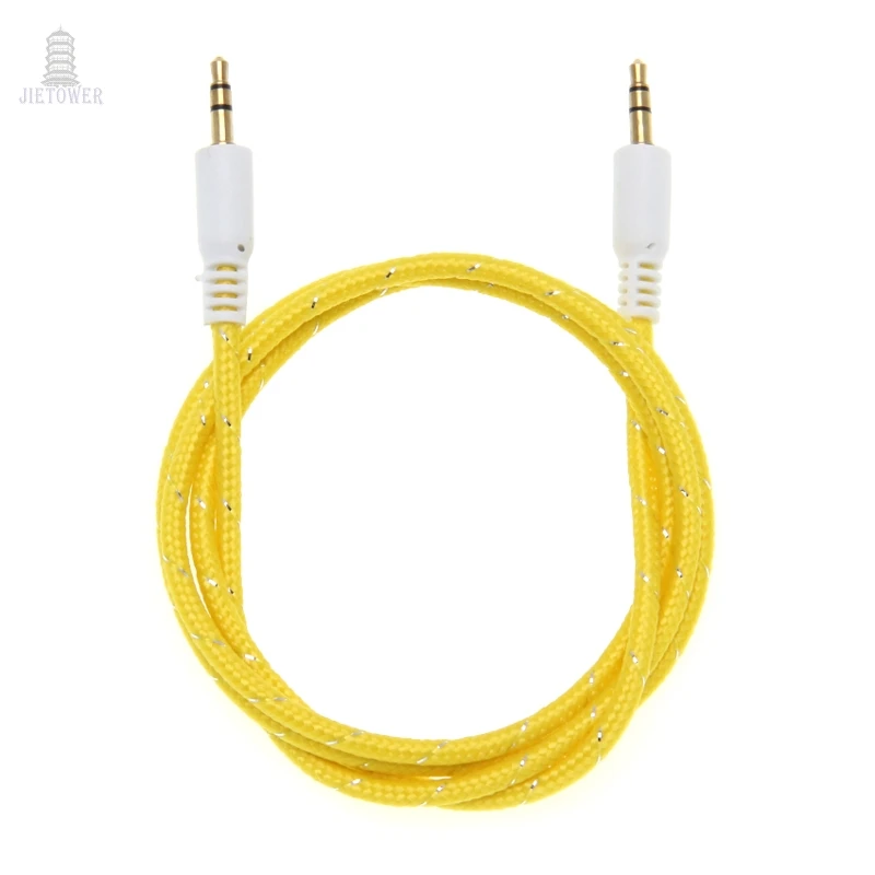 100pcs 3 5mm Jack Audio Cable Male to Male Cloth Weave braid Audio Aux Cable For iPhone Car Headphone for Beat Speaker cheapest