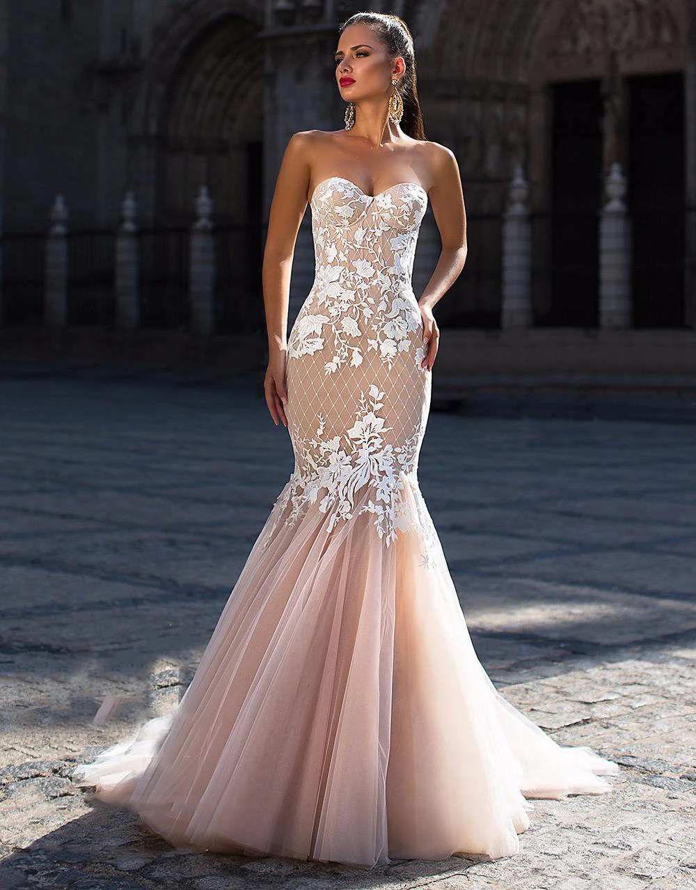 Custom-Made-2017-New-Mermaid-Strapless-Beading-Lace-Tulle-Sexy-Romantic-Wedding-Gowns-Wedding-Dresses-vestidos (1)