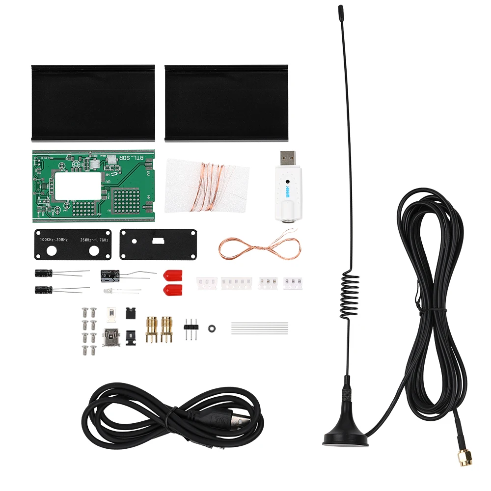 

100KHz-1.7GHz Full Band UV HF RTL-SDR USB Tuner Receiver DIY Kits U/V Antenna
