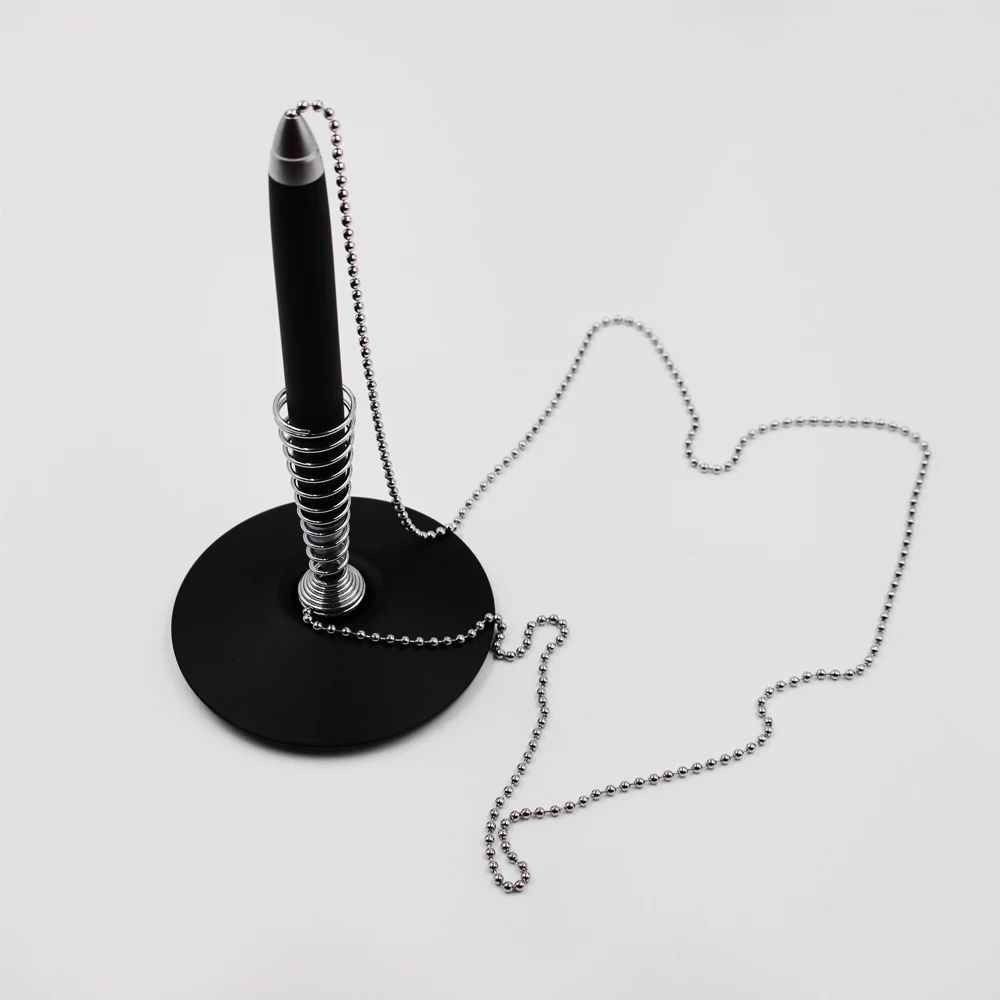 Metal Spring base Table / Desk ballpoint pen with 31.5inch (80cm) Bead