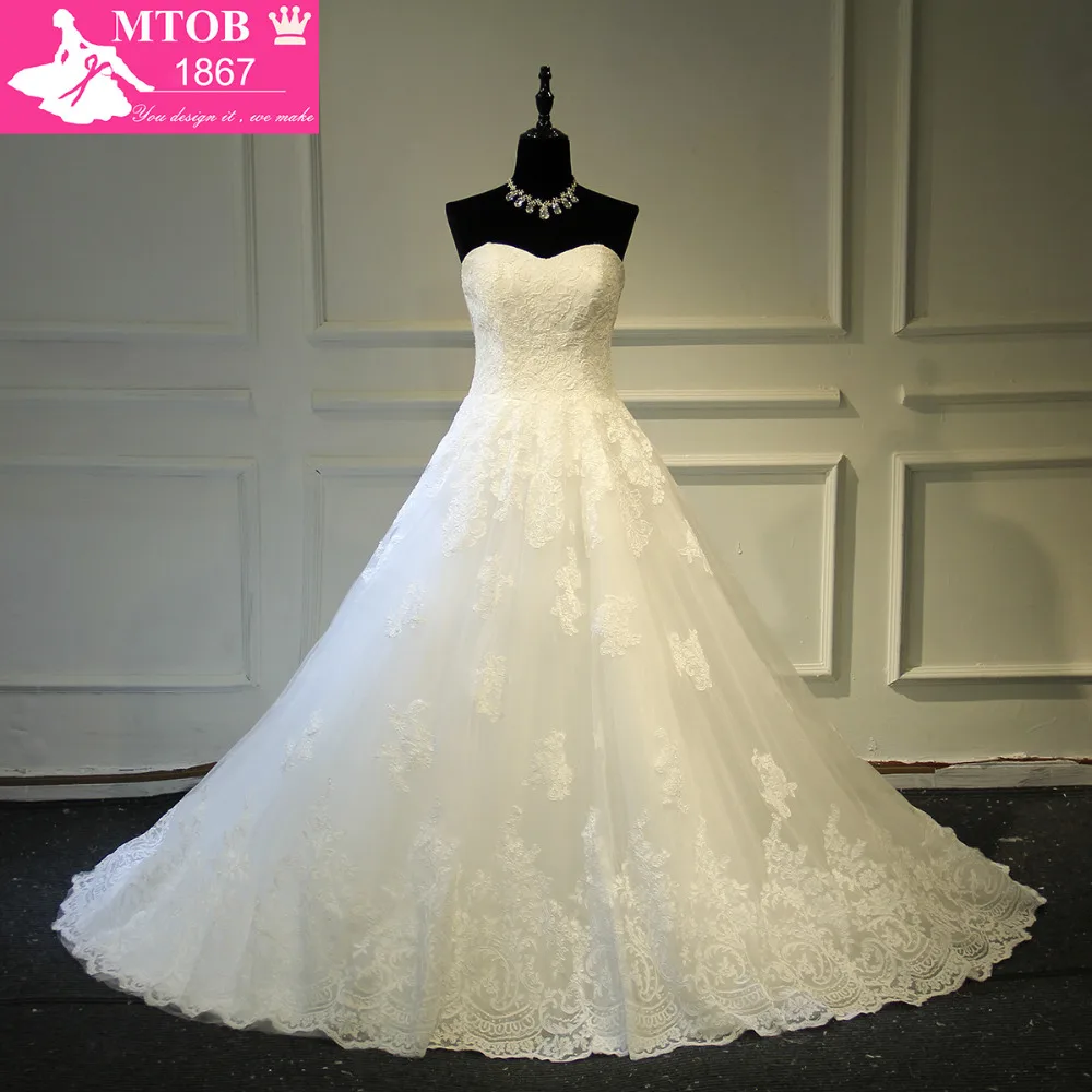 

Vestidos De Noiva Com Foto Real Online Shop China Robe De Mariage Strapless Lace Vintage Wedding Dress Bridal Gowns MTOB1723