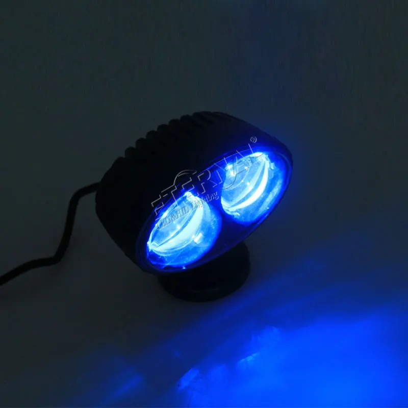 2x10 Вт синий светодиодный прожектор для вилочного погрузчика, сигнальный сигнал для промышленного оборудования из строительных материалов