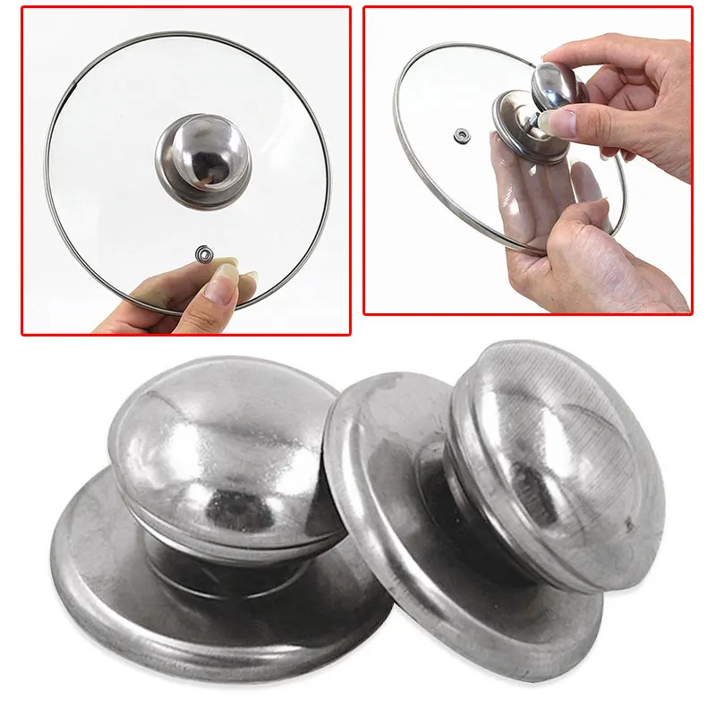 12Pcs Stainless Steel Pot Lid Handle Universal Kitchen Cookware Cover