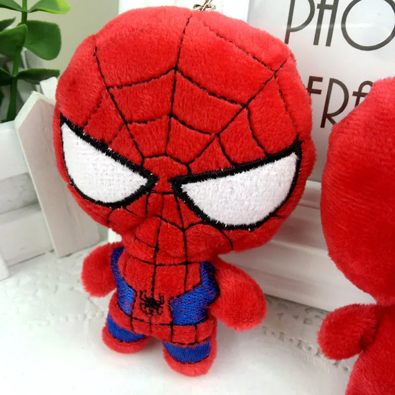 

10cm Spiderman Plush Stuffed Toy String pendant rope plush Doll toys decor Gift Toy Bag Pendant Toy B0833