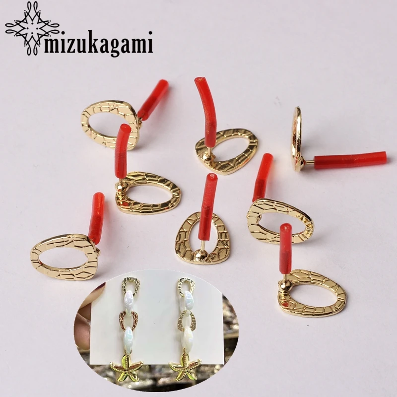 

Zinc Alloy Golden Geometric Mini Oval Base Earrings Connector 10*13mm 6pcs/lot For DIY Earrings Jewelry Making Accessories