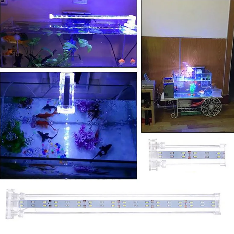 Аквариум с вилкой европейского стандарта, мини световой бар, аквариумный декор, освещение растений, лампа для подсветки аквариума