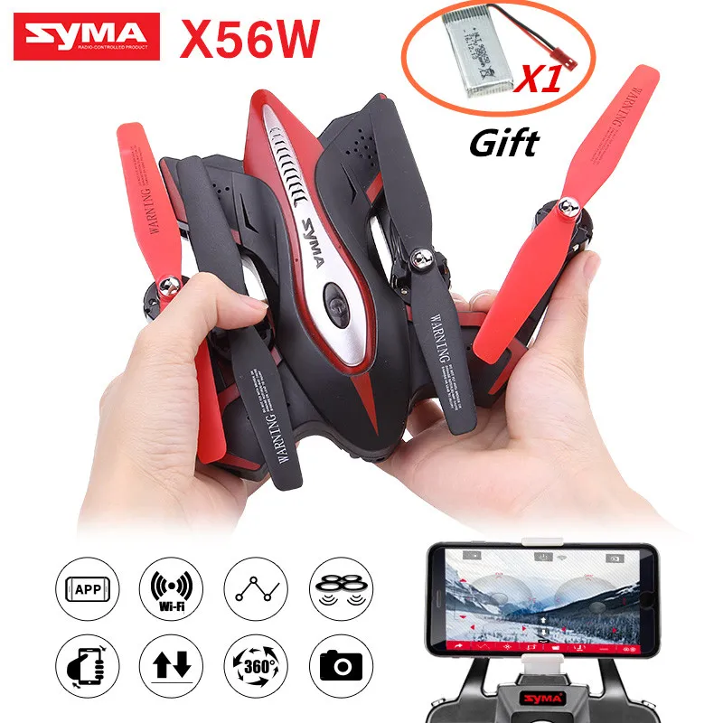 

SYMA Newest X56W Foldable Mini Drone Pocket Rc Quadcopter One-key landing take off Wifi FPV