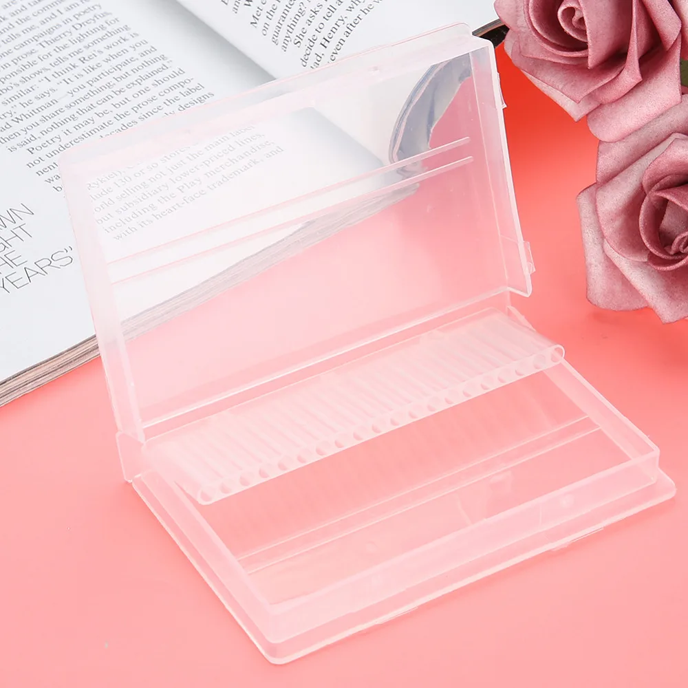 

Detachable design Plastic transparent 20 Slots Nail art file Drill Bit Case Holder Manicure Tools Organizer Displayer Stand