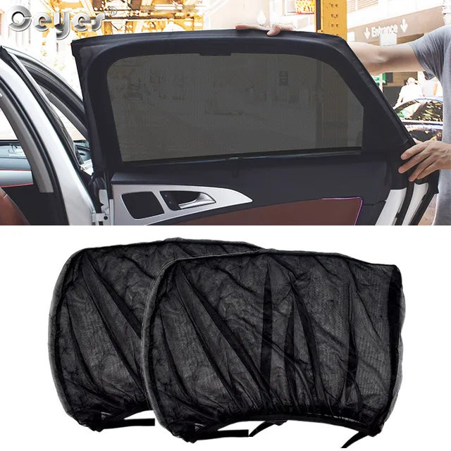 Ceyes 2pcs Car Styling Accessories Sun Shade Auto UV Protect Curtain Side Window Sunshade Mesh Sun Visor Protection Window Films 1