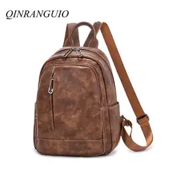QINRANGUIO Женский Рюкзак Винтажный рюкзак женский высокое качество из искусственной кожи рюкзак большой емкости школьные сумки для