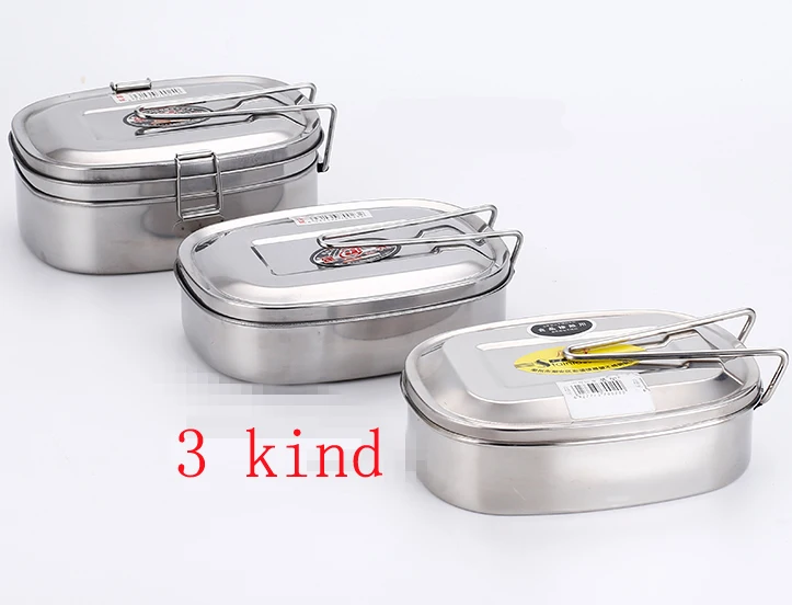 

square Portable High Capacity Square Shape Double Layer Portable Stainless Steel Lunch Box Picnic Food Storage Container