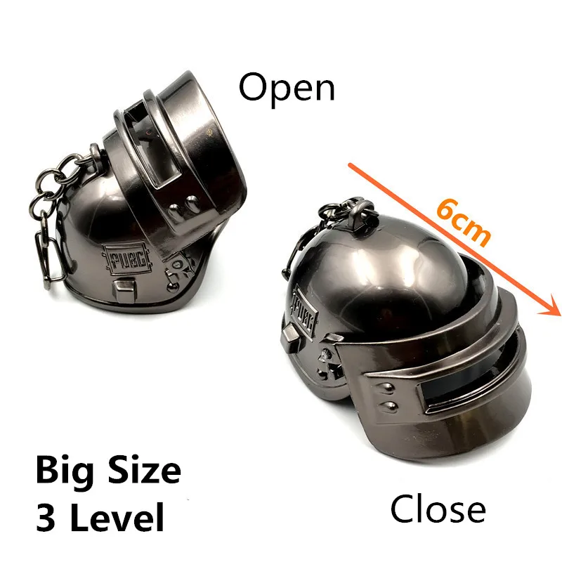 

Big Size Game Playerunknown's Battlegrounds 3D PUBG Keychain Special-Forces Level 3 Helmet PUBG Alloy Keyring Can Open Helmet
