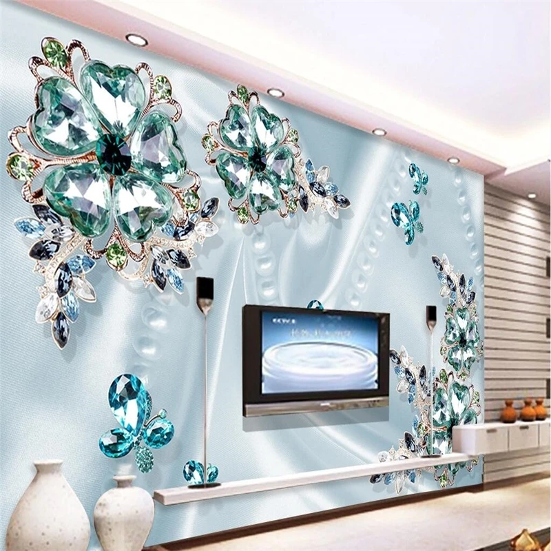 beibehang Custom photo wallpaper 3D fresco, noble gorgeous green crystal flower 3d TV wall papel de parede Wall paper паруса nike air force 1 07 lv8 noble green fd0341 133