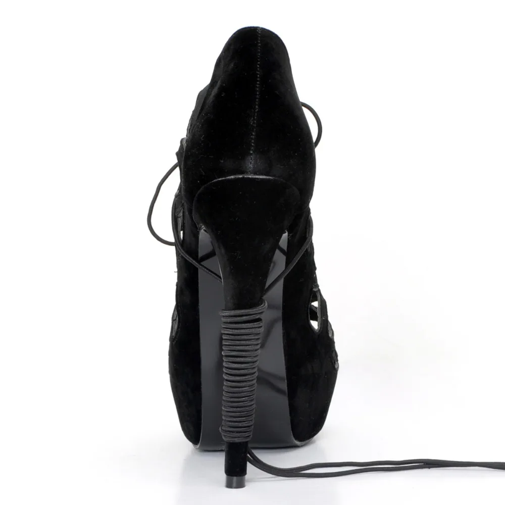 Ouvert Minces Taille Xd188 Élégant Noir Sandales 15 Femme L'intention 4 Nous Femmes Bout Talons Initiale Belle Populaire Chaussures Plus qAH8Y