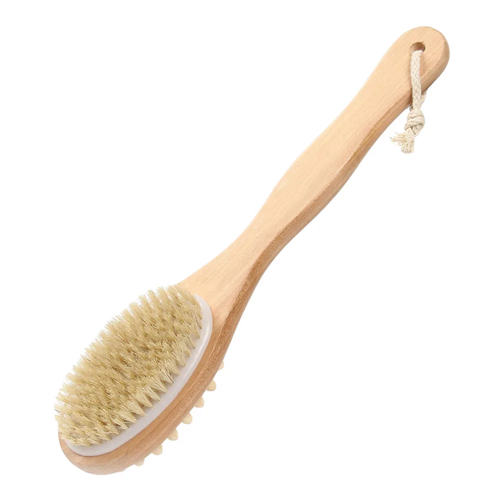 35cm 2 in 1 Sided Natural Bristle Body Brush Double Sided Massage Brush