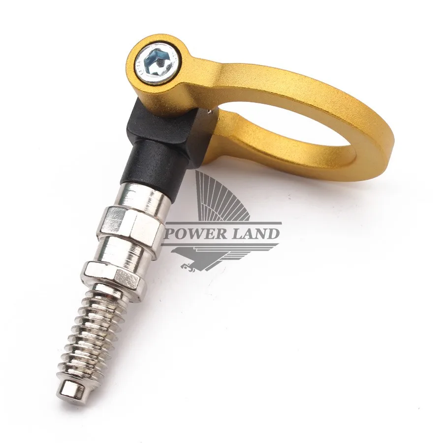 1 قطع سباقات السيارات الألومنيوم tow towing hook universal for bmw وأوروبا سيارات مقطورة الدائري العالمي سيارة سحب شماعات الذهب