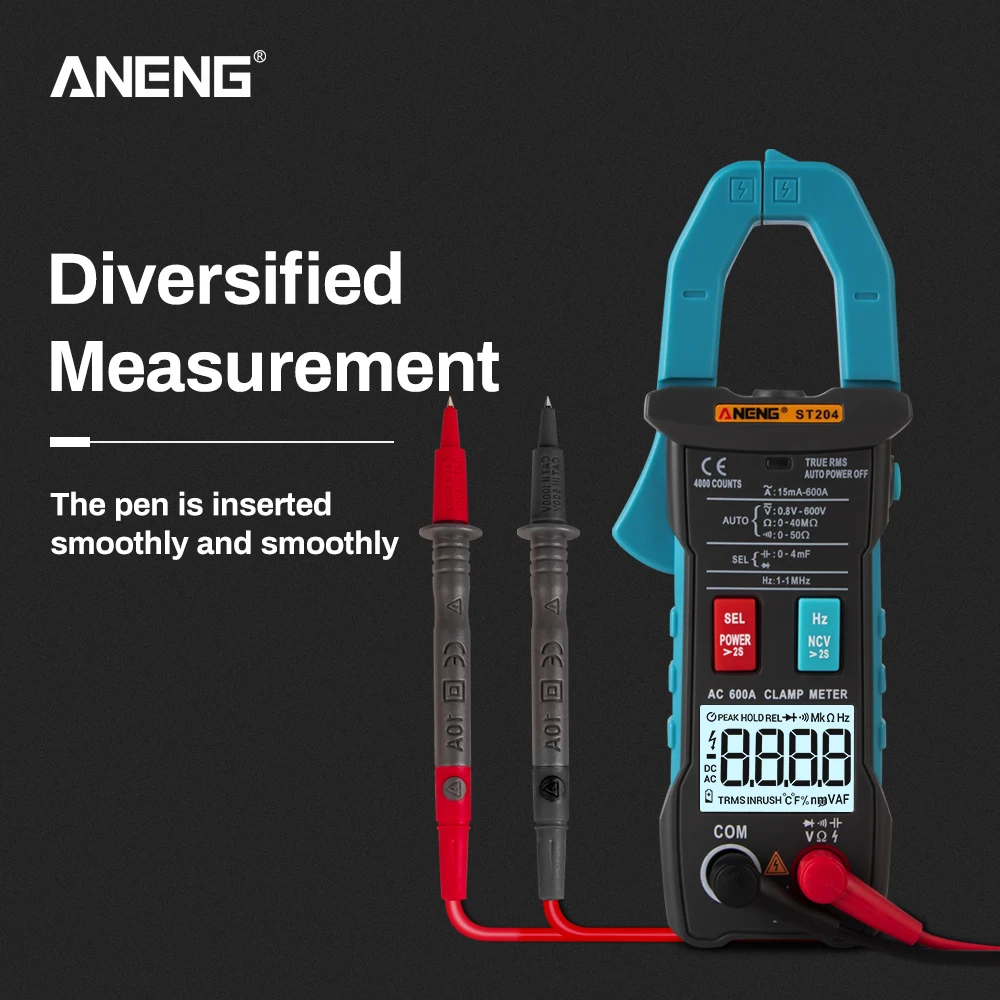 Амперометрический клещи мультиметр автоматический диапазон 4000 отсчетов вольтметр плоскогубцы Амперметр нцв измерение сопротивления плоскогубцы