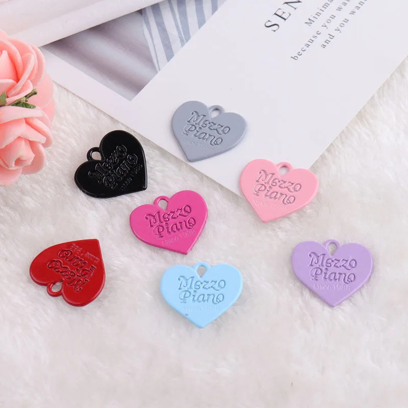 

10pcs Spray Painted Candy Heart Alloy Enamel Charms Bracelets DIY Design Pendant For DIY Earring Jewelry Accessories YZ437