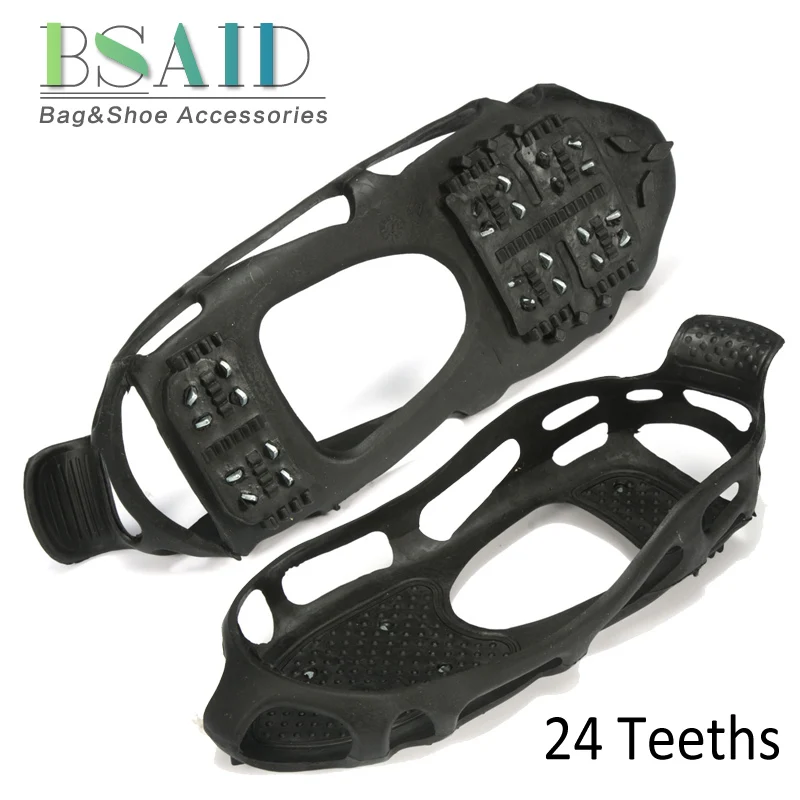 BSAID Unisex 24 Teeth Ice Gripper Non slip Studs Snow Mud Cleat