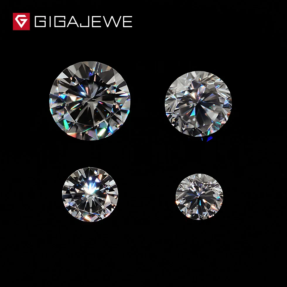 

GIGAJEWE 0.8ct 3.5mm-6mm GH Color Round Cut Moissanite Stone DIY Gem Charms DIY Beads For Jewelry Making Fashion Girlfriend Gift