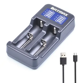 

Batmax Smart Rapid LCD USB Dual Charger for AA AAA 18650 18500 18350 17670 17500 16340 RCR123 14500 10440 Rechegeable Batteries
