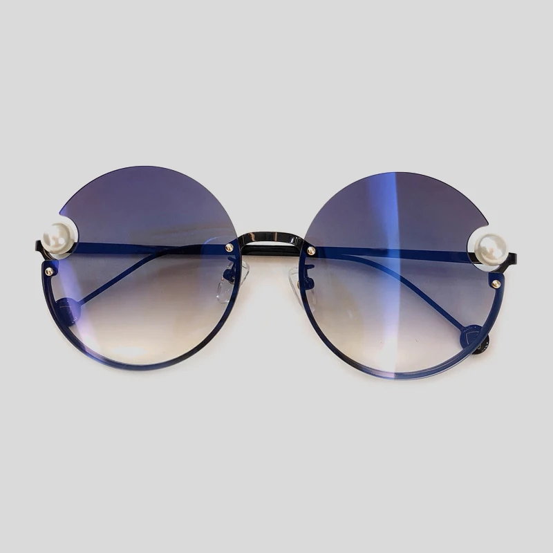 No.5 Sunglasses Винтажные Круглые Солнцезащитные очки для женщин, высокое качество, роскошные брендовые оттенки, жемчуг, солнцезащитные очки для женщин, UV400 с коробкой - Цвет линз: No.5 Sunglasses