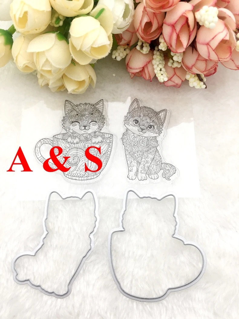 

METAL CUTTING DIES Clear Stamp Cat Silicone Seals Scrapbook card album paper craft home decor embossing stencil punch H19