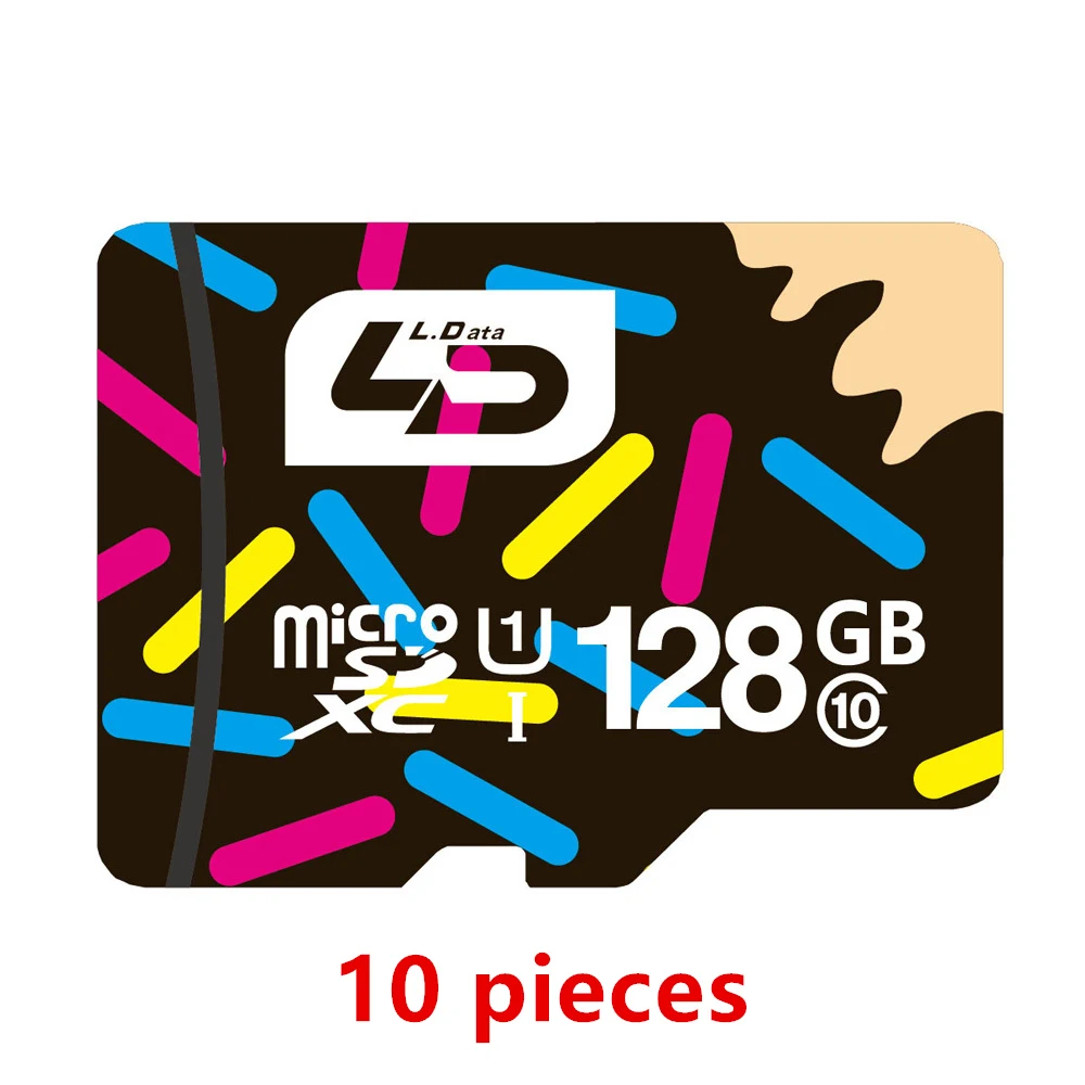 LD Micro SD 128GB 10 pieces Flash SD Card Class 10 SDXC UHS 1 Memory