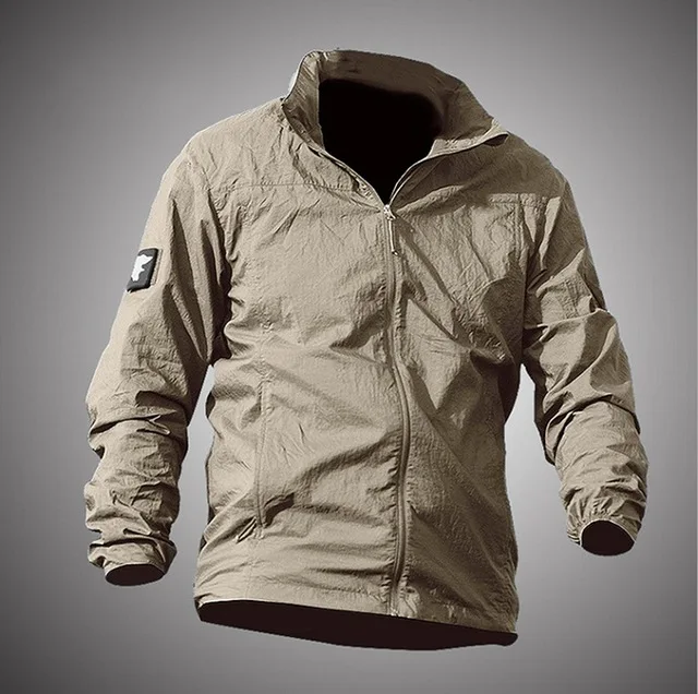 Водонепроницаемая быстросохнущая тактическая походная кожаная куртка для мужчин UPF 50+ дышащий плащ с капюшоном ветровка тонкая армейская военная куртка