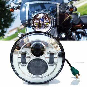 

7" Chrome LED moto Projector Headlight Fits Harley Street Glide FLHX Touring