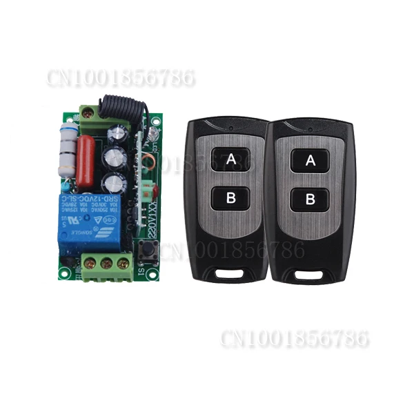 

AC220V 1CH 10A Wireless Remote Control Light Switch Relay Output with 2pcs Waterproof Transmitter