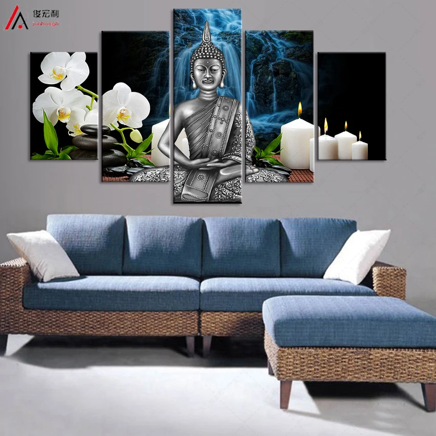 5 Unframed Beautiful Buddha Buddhism Painting Modern Art Cuadros Home Decor Wall Art on Canvas