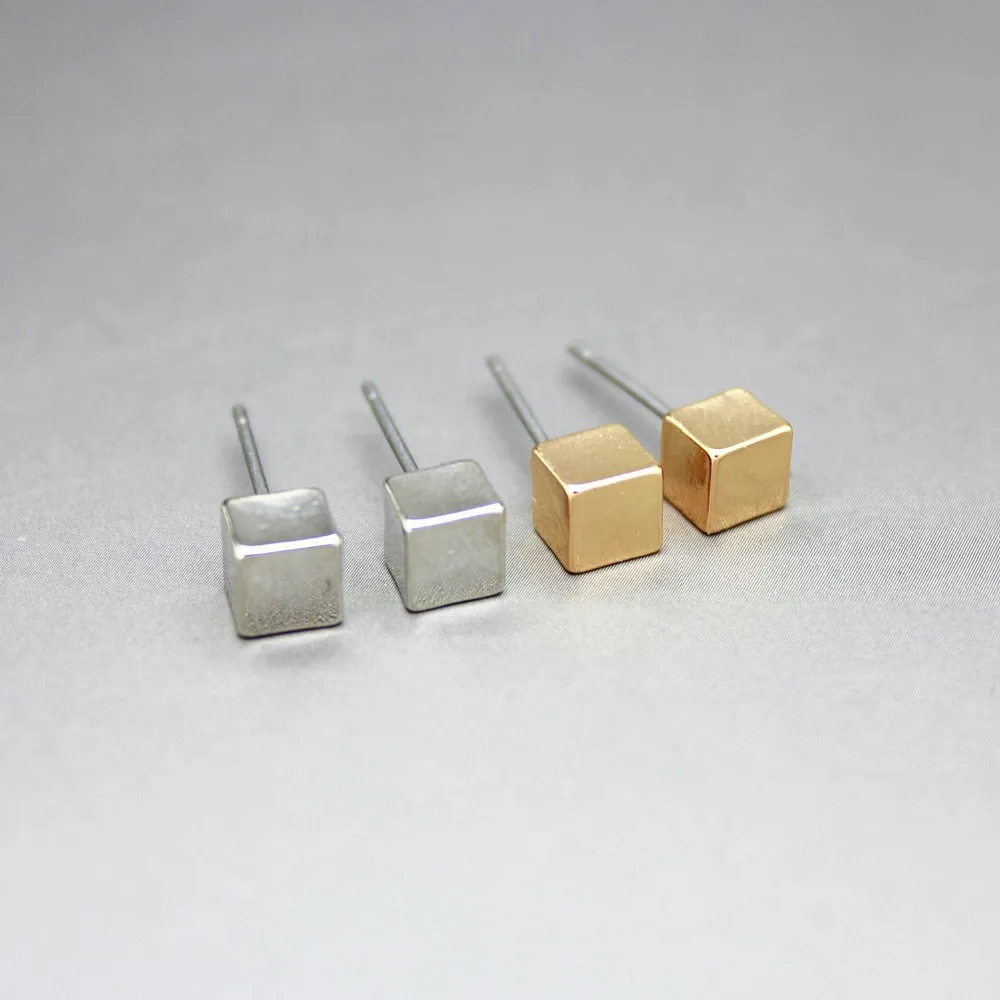 

30pcs Gold Rose Gold Tiny Square Women stud earrings Simple earrings Gift mom Birthday Gift best friend Birthday ED082