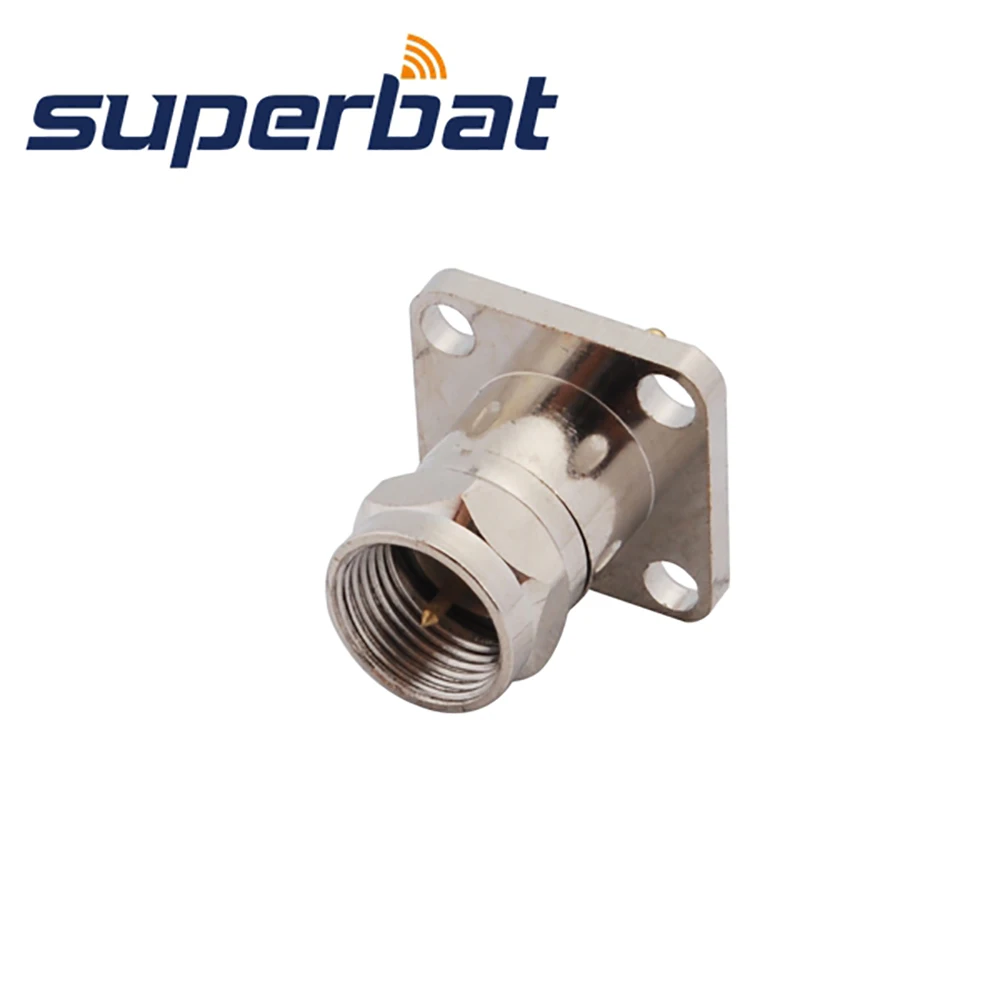 RF Coaxial Connector Male 4 Hole Panel Mount for Electronic Components