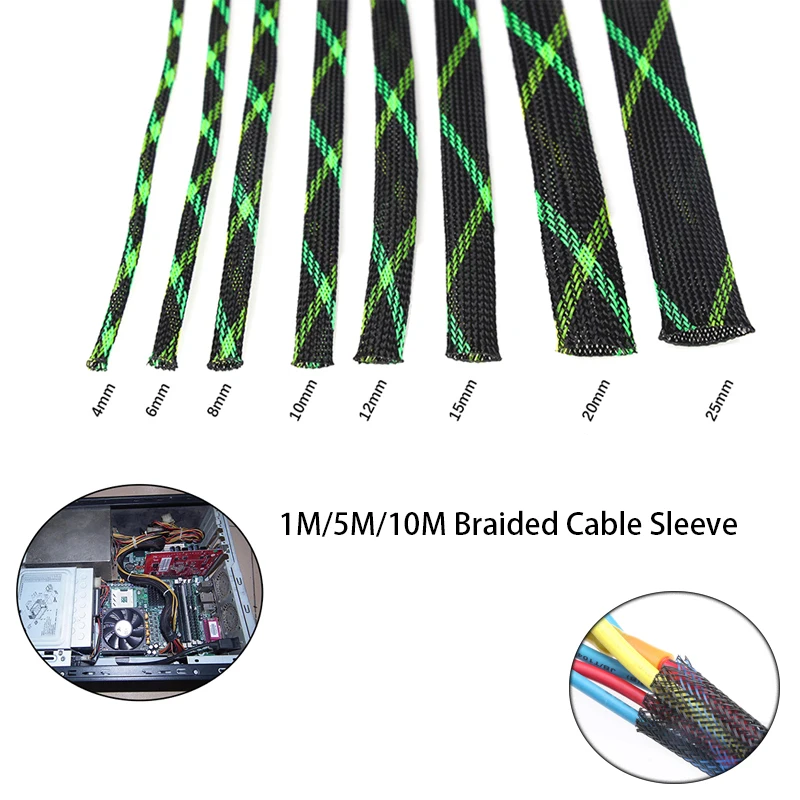 1M/5M/10M Braided Sleeving 2mm Tight PET Expandable Cable Sleeve Insulation High Density Sheathing Wire Gland Cables Protection 1M/5M/10M Braided Sleeving 2mm Tight PET Expandable Cable Sleeve Insulation High Density Sheathing Wire Gland Cables Protection