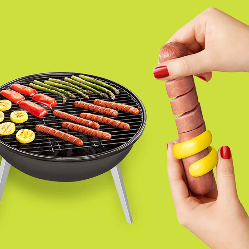 

Delidge 2 pcs/set Sausage Cutter Set Food -Grade Plastic Manual Fancy Sausage Cutter Spiral Barbecue Hot Dogs Slicer