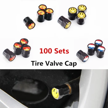 

100 Sets black car styling tire valve caps fit for mercedes renault vw ford bmw toyota audi nissan chevrolet opel accessories