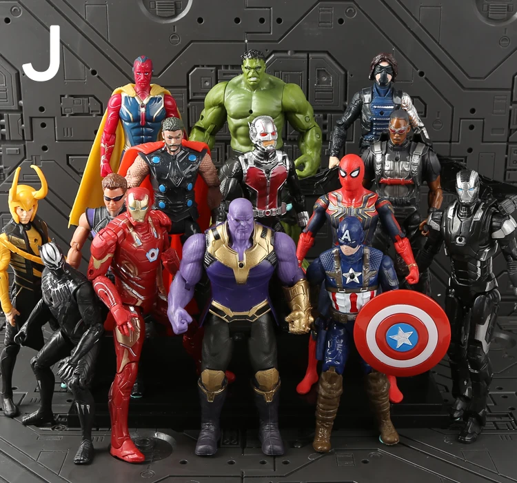 Hasbro Marvel, Фигурки Мстителей, 16 см, герой, кукла, Железный человек, Человек-паук, Халк, Тор, танос, декоративная модель, детская игрушка, подарок - Цвет: 14 Piece J