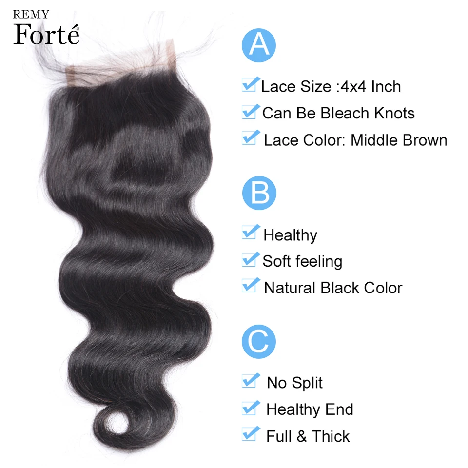 Remy Forte Office Hair Extension 30 Inch Human Hair Weave Bundles With Closure Body Wave Remy Brazilian 3 Bundles With Closure