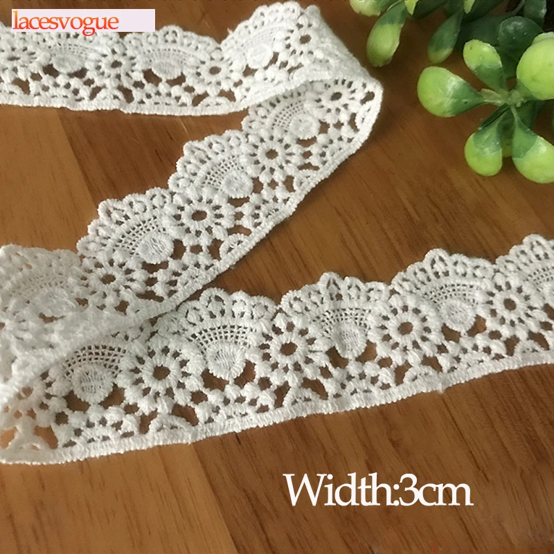 

19yards 3cm Cotton embroidery Lace trim Patchwork Needlework sewing accessories Clothes edge decoration Garment material 260