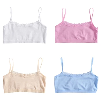 

2020 New Young Girls Lace Bra Puberty Teenage Soft Cotton Underwear Training Bra Clothing