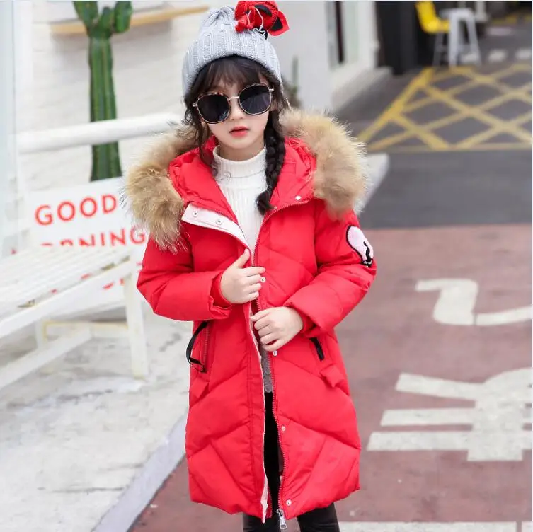 Детская зимняя хлопковая теплая куртка на подкладке из хлопка Одежда на подкладке из хлопка зимняя куртка парка для девочек, живое зимнее пальто - Цвет: Красный