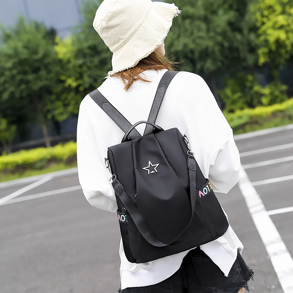Backpack Women Anti-theft Oxford Backpack School Personality Wild Oxford Cloth Small Backpack Travel