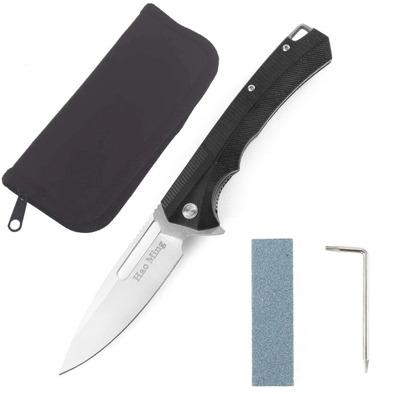 Открытый резак для кемпинга охотничий складной нож Портативный G10 тактические ножи для самообороны спасательные инструменты нож сумка T6T8 отвертка - Цвет: Black A