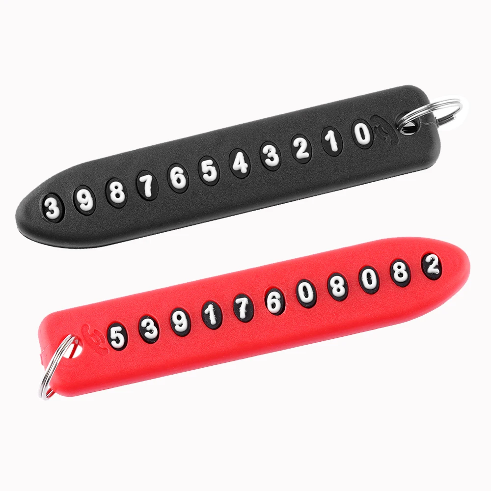 1PC Anti lost Phone Number Plate Car Keychain Pendant Auto Vehicle