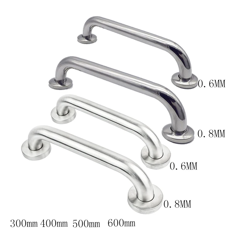 

Urijk 1Pcs Stainless Steel 304 Door Handle Thickened Light Bathroom Handrail Shower Bar Safety Support Handle Towel Rack