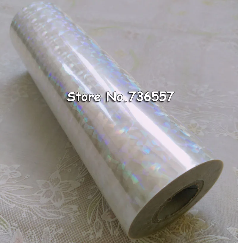 Holográfico da Folha Carimbo Quente Transparente Liso no Papel ou Plástico 16cm x 120m Y05 10 Cheap Adesivos