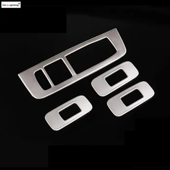 

4PCS Stainless steel Window Lifter Control Frame Window Switch Decor Armrest Panel Refit Sticker for Volvo V40 car-styling